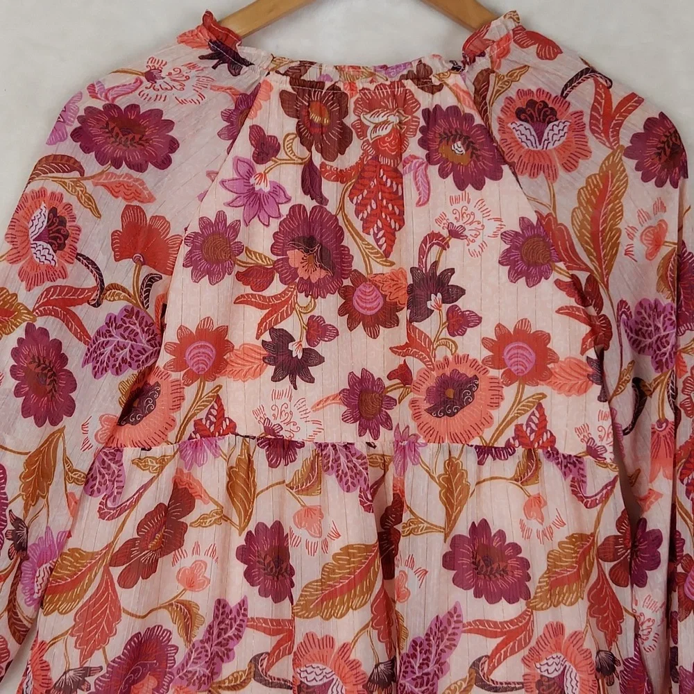 Old Navy Printed Long-Sleeve Tie-Front Tiered Swing Dress for Girls XLarge 14-16
